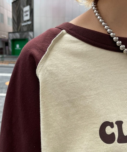 CIAOPANIC（チャオパニック）の「ラグランプリントロンTEE（Tシャツ/カットソー・レディース・レッド/ブラウン/ネイビー/グリーン・FREE）」の15枚目の写真