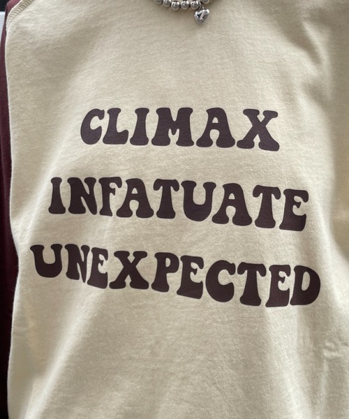 CIAOPANIC（チャオパニック）の「ラグランプリントロンTEE（Tシャツ/カットソー・レディース・レッド/ブラウン/ネイビー/グリーン・FREE）」の16枚目の写真