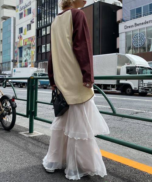 CIAOPANIC（チャオパニック）の「ラグランプリントロンTEE（Tシャツ/カットソー・レディース・レッド/ブラウン/ネイビー/グリーン・FREE）」の13枚目の写真