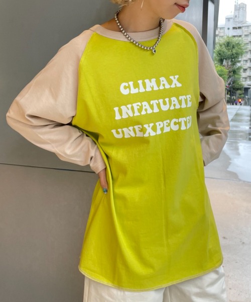 CIAOPANIC（チャオパニック）の「ラグランプリントロンTEE（Tシャツ/カットソー・レディース・レッド/ブラウン/ネイビー/グリーン・FREE）」の21枚目の写真