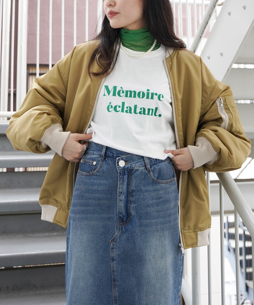 VENCEEXCHANGE（ヴァンスエクスチェンジ）の「ナイロンビッグシルエットMA-1ブルゾン/ボリュームスリーブ/ルーズシルエット/ユニセックス（MA-1・レディース・ベージュ/ネイビー/ピンク・FREE）」の11枚目の写真