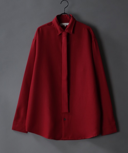 SITRY(シトリー)の「別注 wide dress shirt with tie/ネクタイ付き ワイド ドレスシャツ(シャツ/ブラウス・メンズ・ホワイト/チャコールグレー/ブラック/ベージュ/ホワイト系その他/ワイン・M/L)」の6枚目の写真