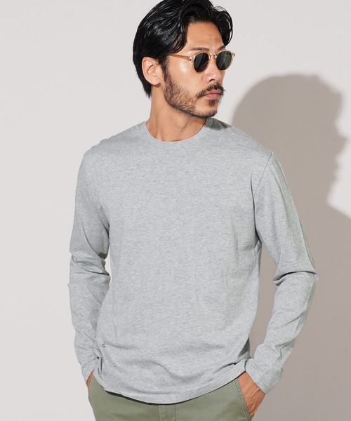 jiggys shop（ジギーズショップ）の「コットンクルーネック無地ロンT 長袖Tシャツ（Tシャツ/カットソー・メンズ・ブラック/グレー/ホワイト/ネイビー/ミックスグレー・LARGE/MEDIUM/X-LARGE/SMALL）」の4枚目の写真