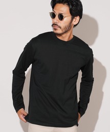 コットンクルーネック無地ロンT 長袖Tシャツ