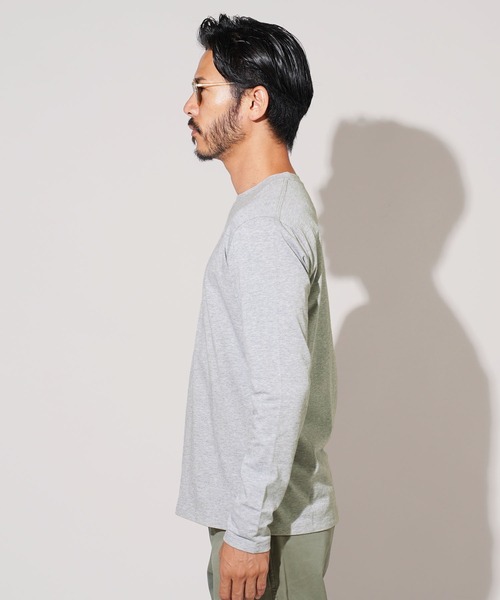 jiggys shop（ジギーズショップ）の「コットンクルーネック無地ロンT 長袖Tシャツ（Tシャツ/カットソー・メンズ・ブラック/グレー/ホワイト/ネイビー/ミックスグレー・LARGE/MEDIUM/X-LARGE/SMALL）」の17枚目の写真