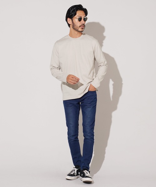 jiggys shop（ジギーズショップ）の「コットンクルーネック無地ロンT 長袖Tシャツ（Tシャツ/カットソー・メンズ・ブラック/グレー/ホワイト/ネイビー/ミックスグレー・LARGE/MEDIUM/X-LARGE/SMALL）」の10枚目の写真