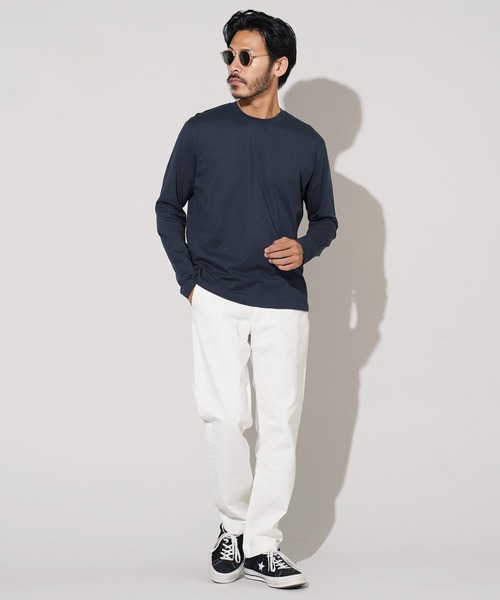 jiggys shop（ジギーズショップ）の「コットンクルーネック無地ロンT 長袖Tシャツ（Tシャツ/カットソー・メンズ・ブラック/グレー/ホワイト/ネイビー/ミックスグレー・LARGE/MEDIUM/X-LARGE/SMALL）」の15枚目の写真