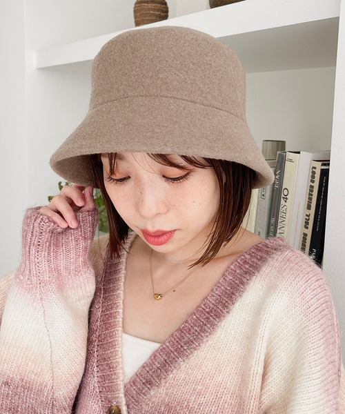 Heather（ヘザー）の「ウールバスクHAT　164416（ハット・レディース・ブラック/ベージュ・ONE SIZE）」の6枚目の写真