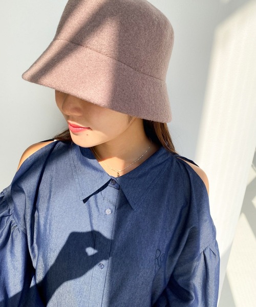 Heather（ヘザー）の「ウールバスクHAT　164416（ハット・レディース・ブラック/ベージュ・ONE SIZE）」の7枚目の写真