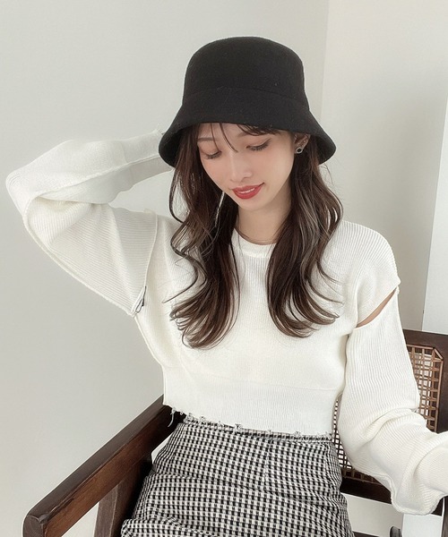 Heather（ヘザー）の「ウールバスクHAT　164416（ハット・レディース・ブラック/ベージュ・ONE SIZE）」の11枚目の写真