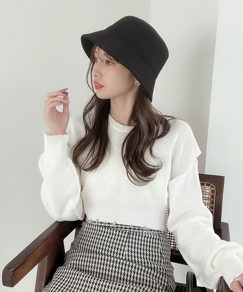 Heather（ヘザー）の「ウールバスクHAT　164416（ハット・レディース・ブラック/ベージュ・ONE SIZE）」の12枚目の写真