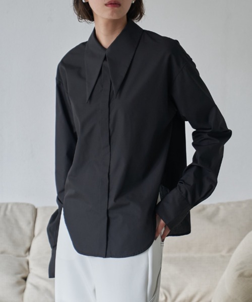 VACANCY（ヴァカンシー）の「バリモア襟ロングカフスシャツ（シャツ/ブラウス・レディース・ホワイト/ブラック/アイボリー/ブルー・FREE）」の3枚目の写真