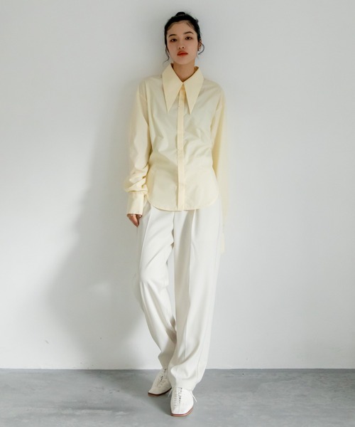 VACANCY（ヴァカンシー）の「バリモア襟ロングカフスシャツ（シャツ/ブラウス・レディース・ホワイト/ブラック/アイボリー/ブルー・FREE）」の13枚目の写真