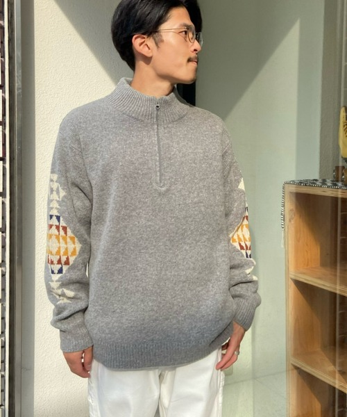 PENDLETON(ペンドルトン)の「PENDLETON/ペンドルトン ハーフジップセーター ハイネックニット/ネイティブ柄 ハーディング柄/スリーブロゴ バックロゴ 2575-0003(ニット/セーター・メンズ・ブラック/グレー/ホワイト・L/M)」の22枚目の写真