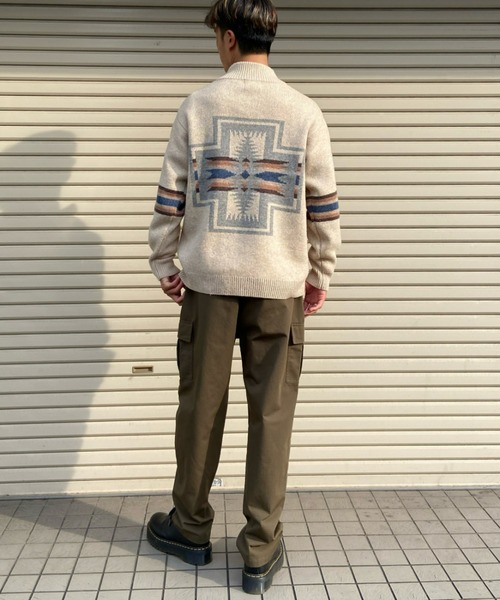 PENDLETON(ペンドルトン)の「PENDLETON/ペンドルトン ハーフジップセーター ハイネックニット/ネイティブ柄 ハーディング柄/スリーブロゴ バックロゴ 2575-0003(ニット/セーター・メンズ・ブラック/グレー/ホワイト・L/M)」の12枚目の写真