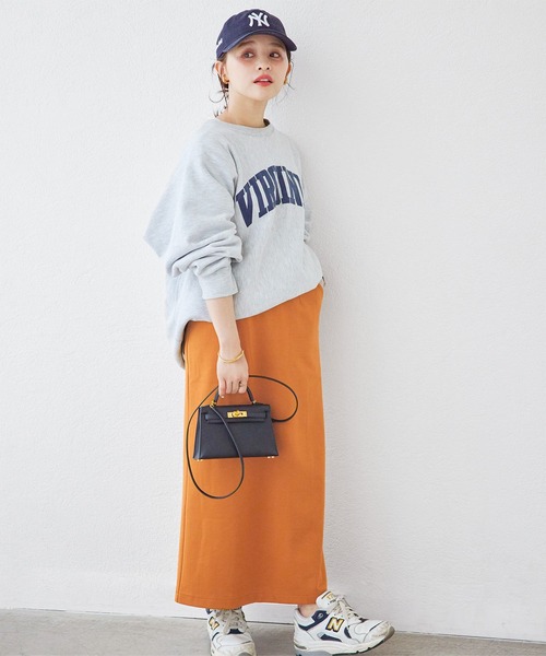 KOBE LETTUCE（コウベレタス）の「[WEARISTA田中亜希子さんコラボ] 低身長向けサイズあり ジャージーナロースカート（スカート・レディース・ベージュ系/グリーン系/ブラック/イエロー/ピンク/アイボリー系/グレー系/アイボリー系1/ミント/ブラック系/オレンジ/ブラウン系/ピンク系/ブルー系・PM/PS/M）」の14枚目の写真