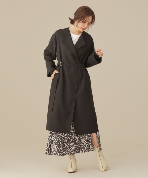 NANO universe(ナノユニバース)の「LB.03/ロング丈シングルアウター(その他アウター・レディース・ブラック/ベージュ・Ⅰ/Ⅱ)」の9枚目の写真