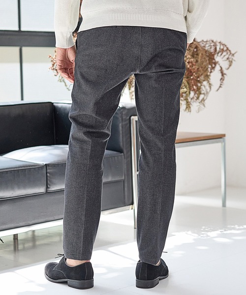 UNION STATION（ユニオンステーション）の「【EFFORTLESS】メランジカルゼスラックス<セットアップ対応>（スラックス・メンズ・チャコールグレー/ネイビー・LL/S/M/L）」の4枚目の写真