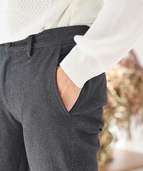 UNION STATION（ユニオンステーション）の「【EFFORTLESS】メランジカルゼスラックス<セットアップ対応>（スラックス・メンズ・チャコールグレー/ネイビー・LL/S/M/L）」の5枚目の写真
