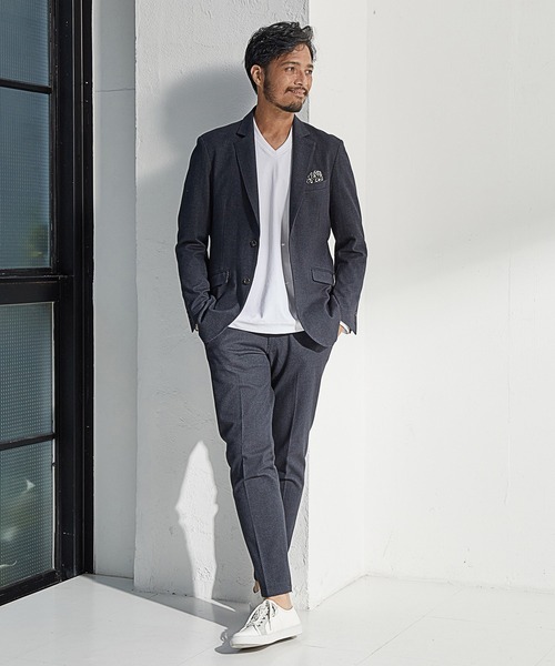 UNION STATION（ユニオンステーション）の「【EFFORTLESS】メランジカルゼスラックス<セットアップ対応>（スラックス・メンズ・チャコールグレー/ネイビー・LL/S/M/L）」の17枚目の写真