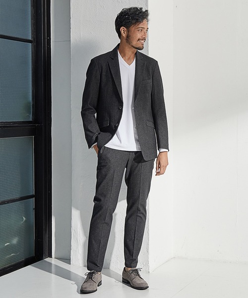 UNION STATION（ユニオンステーション）の「【EFFORTLESS】メランジカルゼスラックス<セットアップ対応>（スラックス・メンズ・チャコールグレー/ネイビー・LL/S/M/L）」の18枚目の写真