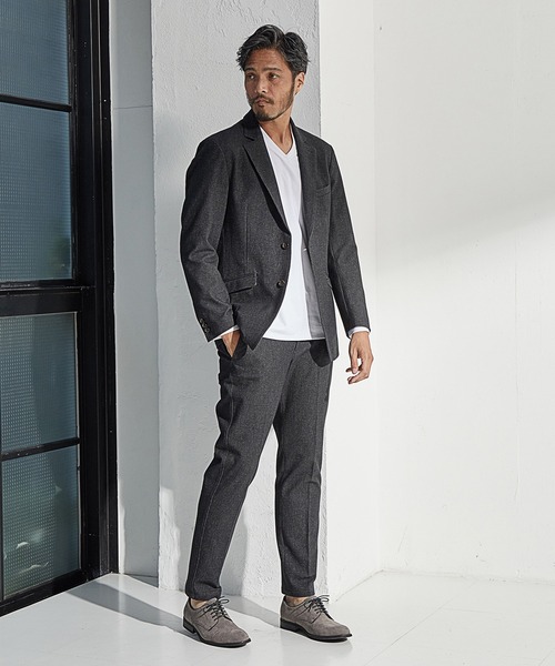 UNION STATION（ユニオンステーション）の「【EFFORTLESS】メランジカルゼスラックス<セットアップ対応>（スラックス・メンズ・チャコールグレー/ネイビー・LL/S/M/L）」の19枚目の写真