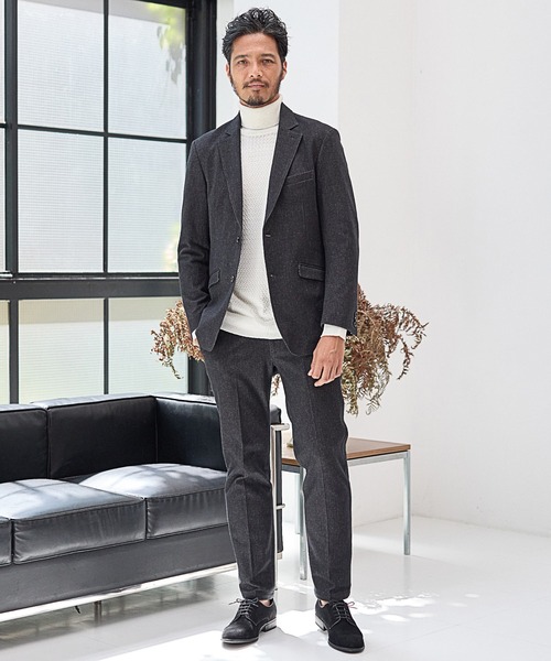 UNION STATION（ユニオンステーション）の「【EFFORTLESS】メランジカルゼスラックス<セットアップ対応>（スラックス・メンズ・チャコールグレー/ネイビー・LL/S/M/L）」の20枚目の写真