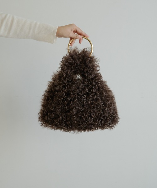 Whim Gazette(ウィムガゼット)の「【CARUS】ファーミニバッグ(トートバッグ・レディース・ホワイト/ブラウン・FREE)」の1枚目の写真