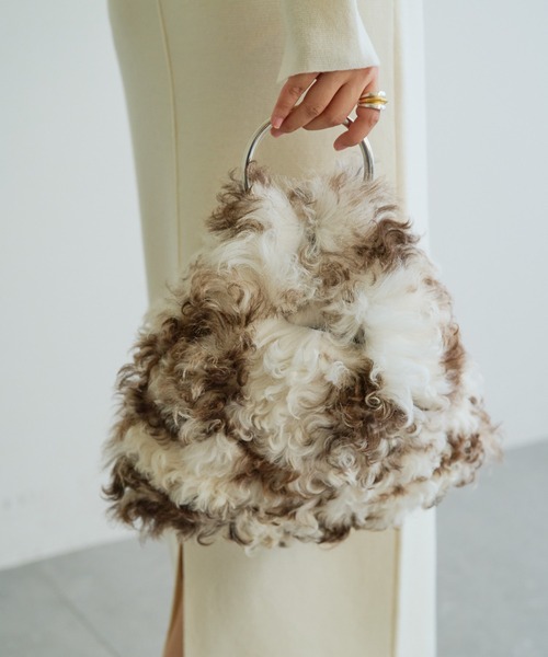 Whim Gazette(ウィムガゼット)の「【CARUS】ファーミニバッグ(トートバッグ・レディース・ホワイト/ブラウン・FREE)」の2枚目の写真