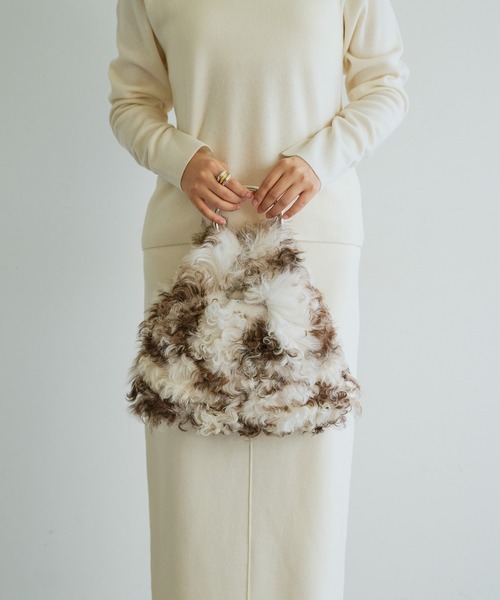 Whim Gazette(ウィムガゼット)の「【CARUS】ファーミニバッグ(トートバッグ・レディース・ホワイト/ブラウン・FREE)」の5枚目の写真