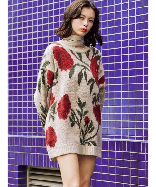 jouetie（ジュエティ）の「パターンジャカードニット（ニット/セーター・レディース・パープル/アイボリー/ブルー/ブラック・MEDIUM）」の13枚目の写真