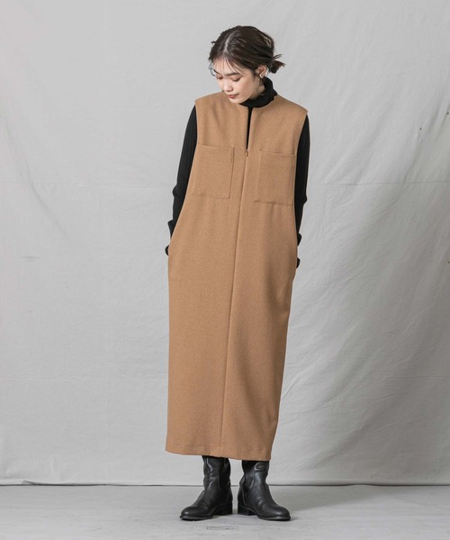 CLOCHE（クロシェ）の「Fジップキーネックジャンパースカート 