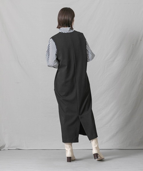 CLOCHE クロシェ キーネックジャンスカ チャコールグレー M〜LL 秋冬