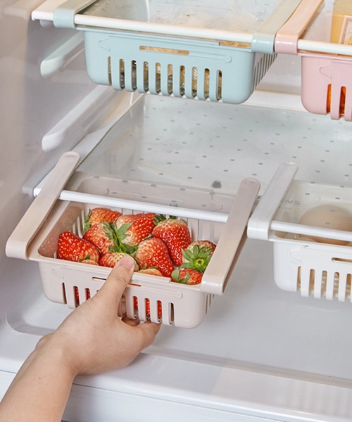 aimoha（アイモハ）の「冷蔵庫トレー バスケット（キッチン収納・レディース・ピンク/ブルー/ホワイト/ベージュ・FREE）」の3枚目の写真
