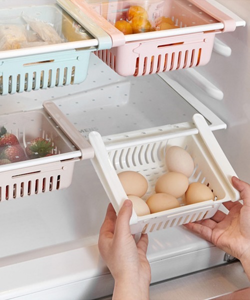 aimoha（アイモハ）の「冷蔵庫トレー バスケット（キッチン収納・レディース・ピンク/ブルー/ホワイト/ベージュ・FREE）」の2枚目の写真
