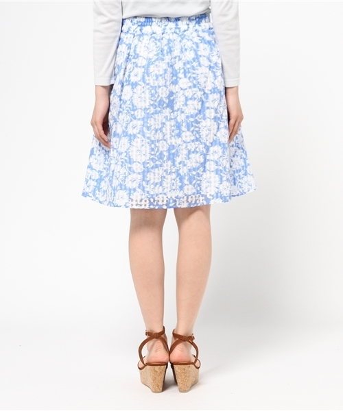 mystic（ミスティック）の「オーガンチェック花柄スカート（スカート・レディース・サックスブルー/ミント/ブラック・ﾌﾘ-）」の6枚目の写真