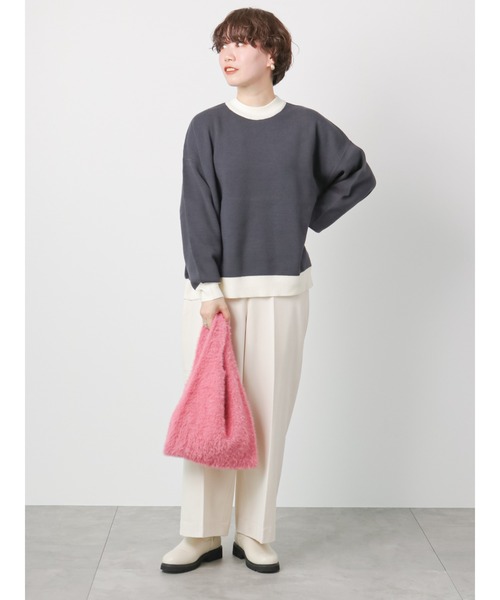 Lugnoncure（ルノンキュール）の「リンガーニット（ニット/セーター・レディース・グリーン/チャコール/オフホワイト・ﾌﾘ-）」の10枚目の写真