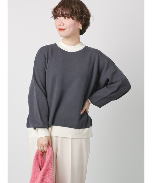 Lugnoncure（ルノンキュール）の「リンガーニット（ニット/セーター・レディース・グリーン/チャコール/オフホワイト・ﾌﾘ-）」の8枚目の写真