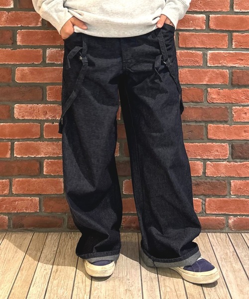 OLD BETTY'S(オールドベティーズ)の「【OLD BETTY’S】10oz Denim Painter Wide Pants(デニムパンツ・レディース・インディゴブルー・FREE)」の1枚目の写真
