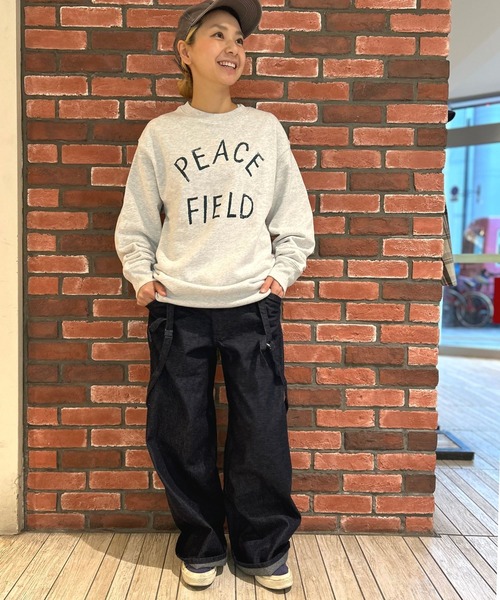 OLD BETTY'S(オールドベティーズ)の「【OLD BETTY’S】10oz Denim Painter Wide Pants(デニムパンツ・レディース・インディゴブルー・FREE)」の2枚目の写真