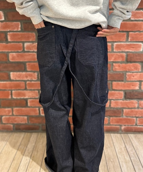 OLD BETTY'S(オールドベティーズ)の「【OLD BETTY’S】10oz Denim Painter Wide Pants(デニムパンツ・レディース・インディゴブルー・FREE)」の3枚目の写真