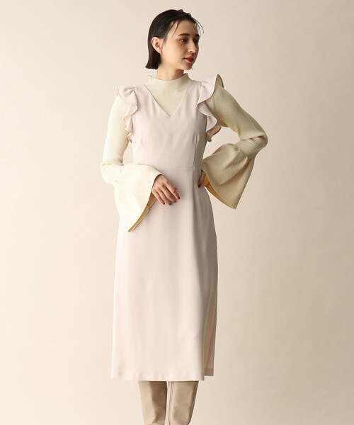 OPAQUE.CLIP(オペークドットクリップ)の「◆フリルデザインジャンスカ(スカート・レディース・ブラック/ライトベージュ・36/38)」の4枚目の写真