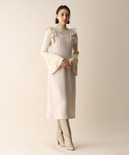 OPAQUE.CLIP(オペークドットクリップ)の「◆フリルデザインジャンスカ(スカート・レディース・ブラック/ライトベージュ・36/38)」の5枚目の写真