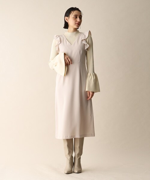 OPAQUE.CLIP(オペークドットクリップ)の「◆フリルデザインジャンスカ(スカート・レディース・ブラック/ライトベージュ・36/38)」の6枚目の写真