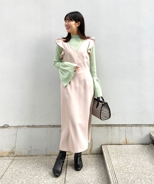 OPAQUE.CLIP(オペークドットクリップ)の「◆フリルデザインジャンスカ(スカート・レディース・ブラック/ライトベージュ・36/38)」の9枚目の写真