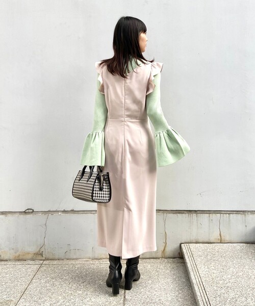 OPAQUE.CLIP(オペークドットクリップ)の「◆フリルデザインジャンスカ(スカート・レディース・ブラック/ライトベージュ・36/38)」の10枚目の写真