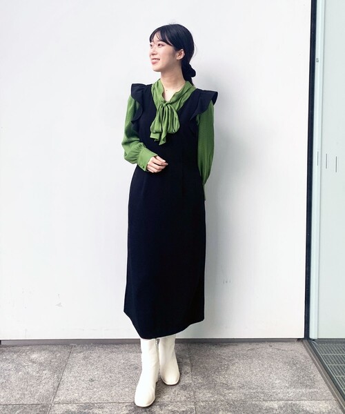 OPAQUE.CLIP(オペークドットクリップ)の「◆フリルデザインジャンスカ(スカート・レディース・ブラック/ライトベージュ・36/38)」の21枚目の写真