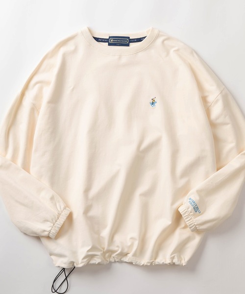 BEVERLY HILLS POLO CLUB(ビバリーヒルズポロクラブ)の「【BEVERLY HILLS POLO CLUB/ビバリーヒルズポロクラブ】ブランドロゴ ワンポイント刺繍 長袖カットソー/ビッグシルエット(スウェット・レディース・グリーン/ライトグリーン/ネイビー/スミクロ/アッシュグレー/オフホワイト/ブルー・M/L)」の2枚目の写真
