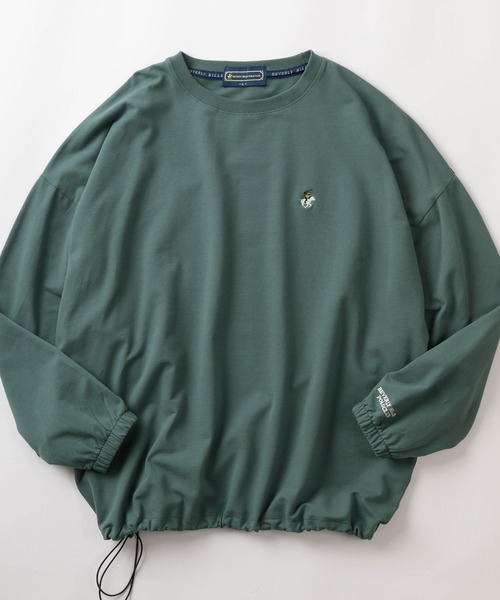 BEVERLY HILLS POLO CLUB(ビバリーヒルズポロクラブ)の「【BEVERLY HILLS POLO CLUB/ビバリーヒルズポロクラブ】ブランドロゴ ワンポイント刺繍 長袖カットソー/ビッグシルエット(スウェット・レディース・グリーン/ライトグリーン/ネイビー/スミクロ/アッシュグレー/オフホワイト/ブルー・M/L)」の6枚目の写真