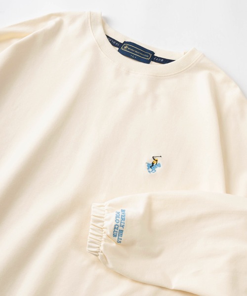 BEVERLY HILLS POLO CLUB(ビバリーヒルズポロクラブ)の「【BEVERLY HILLS POLO CLUB/ビバリーヒルズポロクラブ】ブランドロゴ ワンポイント刺繍 長袖カットソー/ビッグシルエット(スウェット・レディース・グリーン/ライトグリーン/ネイビー/スミクロ/アッシュグレー/オフホワイト/ブルー・M/L)」の18枚目の写真